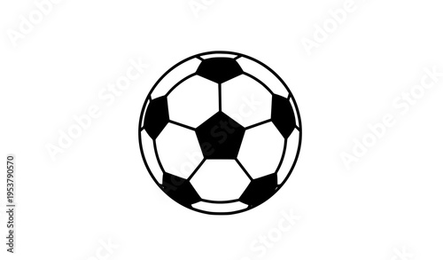 Black and White Football and Soccer Ball Icon Vector Illustration 2024