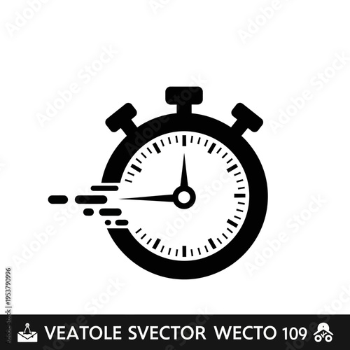 Black stopwatch with motion effect fast.
