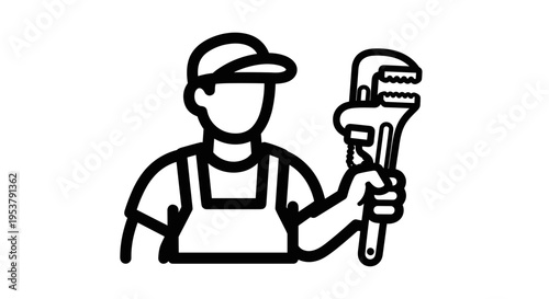 Plumber Holding Adjustable Wrench Tool 1.