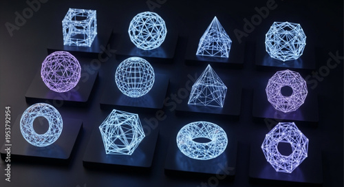 Geometric Light Sculptures - A Collection of Illuminated Polyhedra.