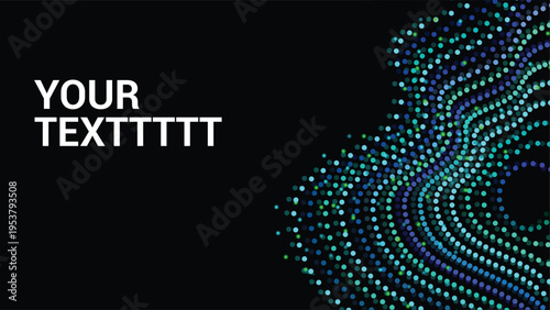 Digital Transformation Background Particle Wave and Radial Spiral Background design
