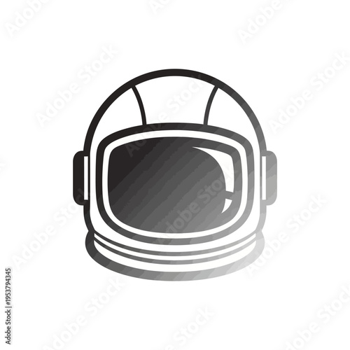 Astronaut helmet with visor down.