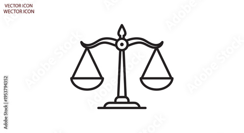 Balance scales icon in black line.