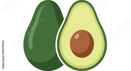 Avocado fruit with green skin.