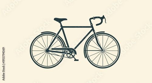 Bicycle with two wheels and frame.