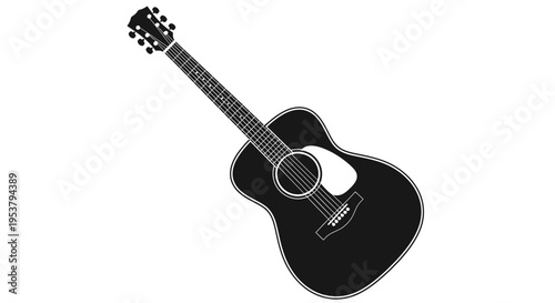 Black Acoustic Guitar Instrument Music.