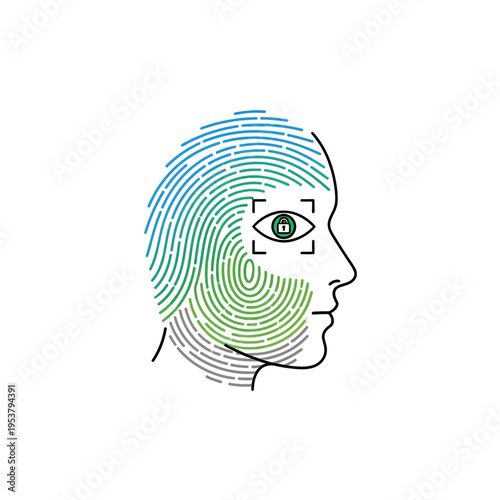 Biometric identification human face scan.