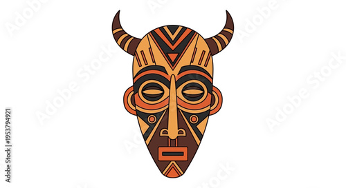 Decorative African tribal bull head mask.