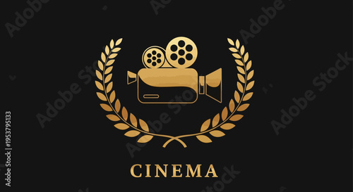 Golden Cinema Movie Camera Logo.