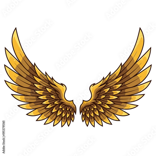 Golden wings with brown outline.