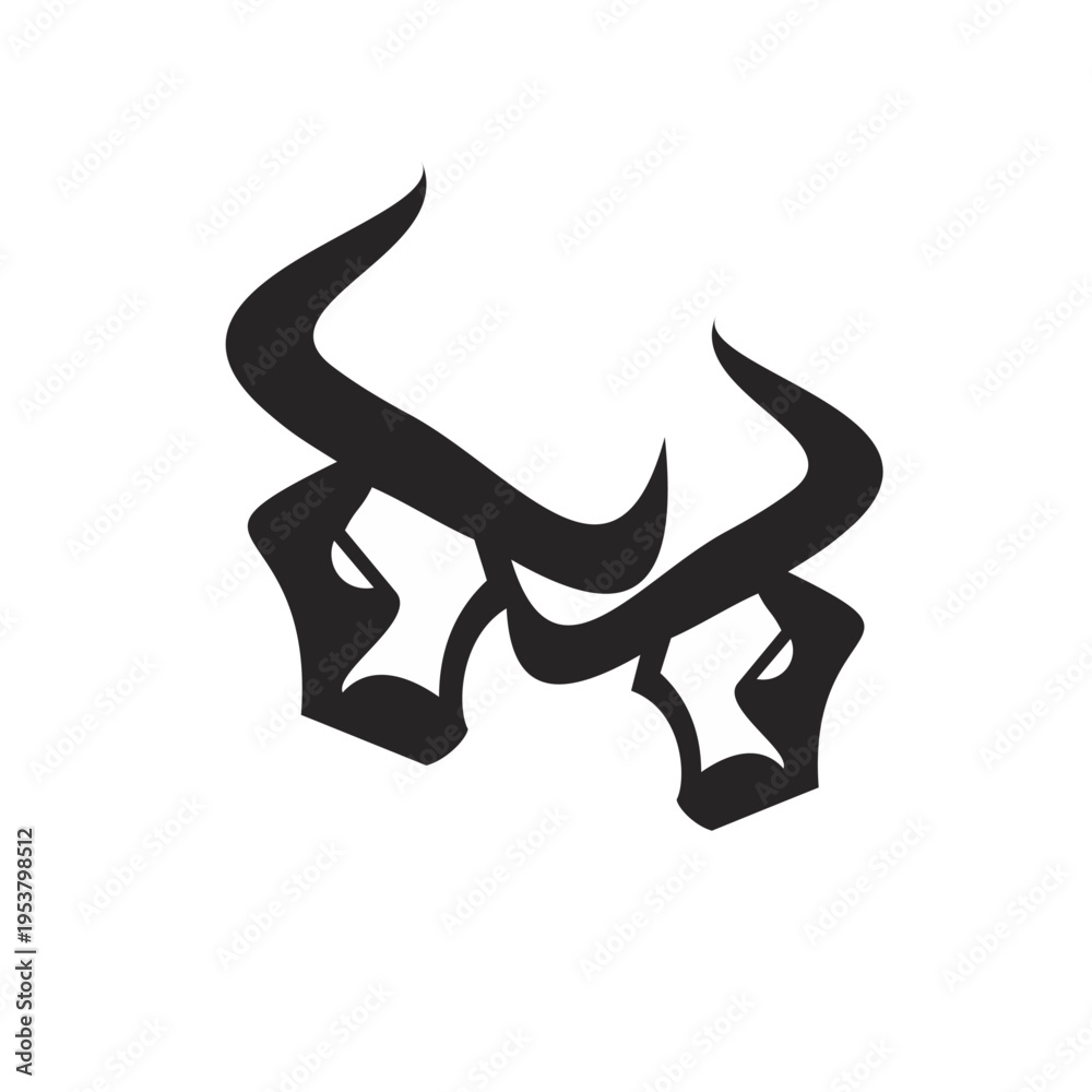 Fototapeta premium Abstract Tribal Bull Heads Logo Design Vector Illustration