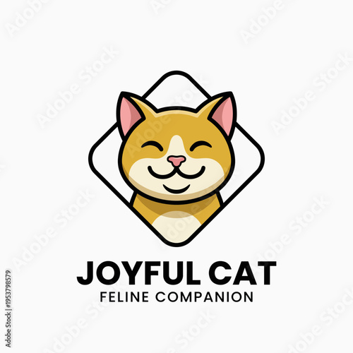 This charming image portrays a joyful cat with a bright and cheerful expression, capturing the essence of companionship and the warmth of having a beloved pet in our lives.
