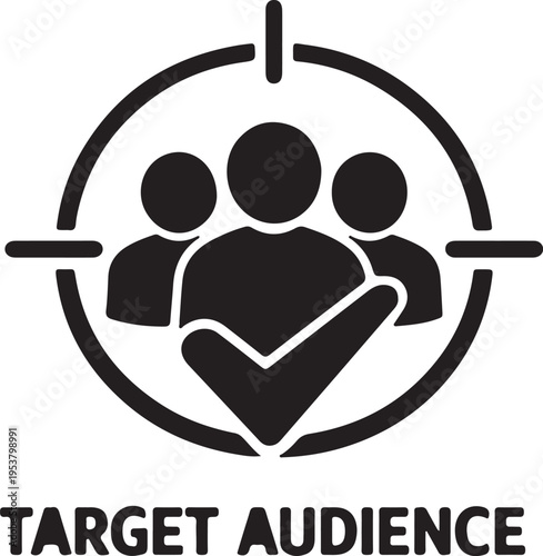 Target audience selection icon, symbolizing precise marketing and customer demographic identification.
