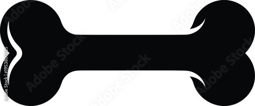 Dog bone silhouette icon simple black pet food symbol isolated on white background minimal vector illustration design