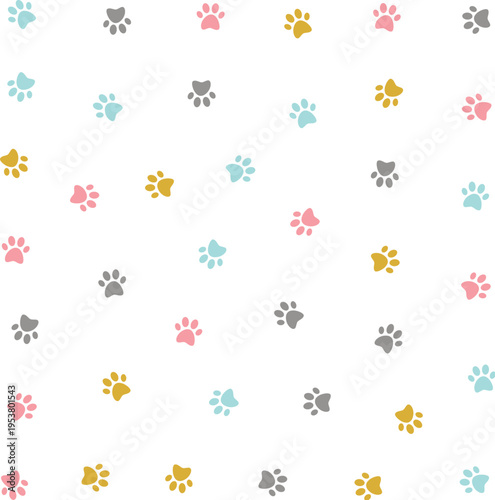Black animal paw prints with bone for pet supply shop vector