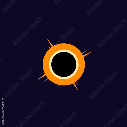 Solar eclipse graphic design element.