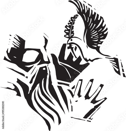 Noah welcoming dove with olive branch