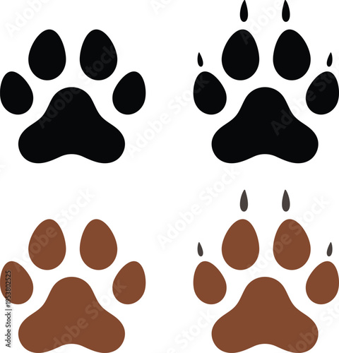 Professional pet paw print graphic with bone for pet grooming vector