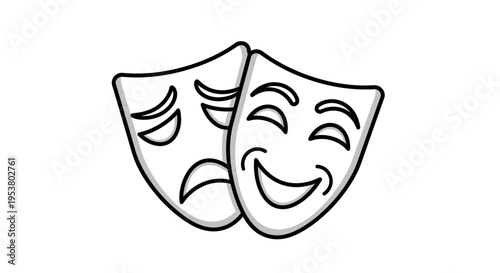 Theatrical comedy and tragedy masks.