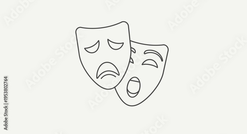 Theatrical comedy and tragedy masks.