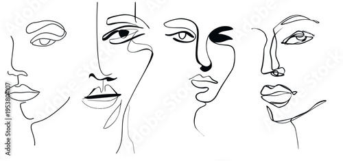 Abstract portrait of woman with bold brush strokes