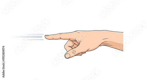 Hand pointing with motion blur, indicating direction or focus.