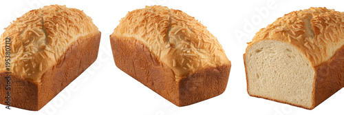 Three loaves of bread food bakery isolated on a transparent background