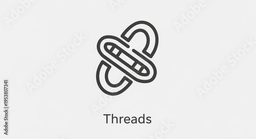 Threads Icon - Interlocking Loops Representing Connection and Communication.