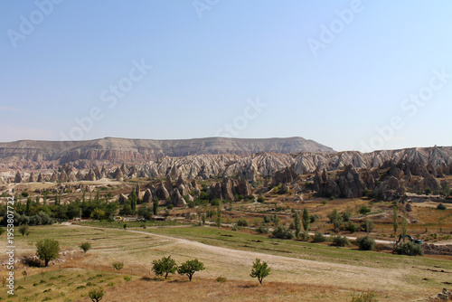 Arid landscape Rose Valley Goreme August 2024 Summer view of volcanic tuff formations