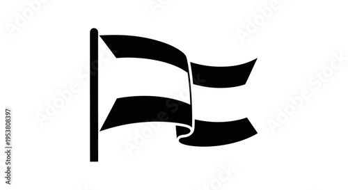 Black flag waving in the wind.