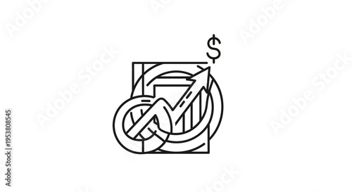 Business finance growth chart icon.