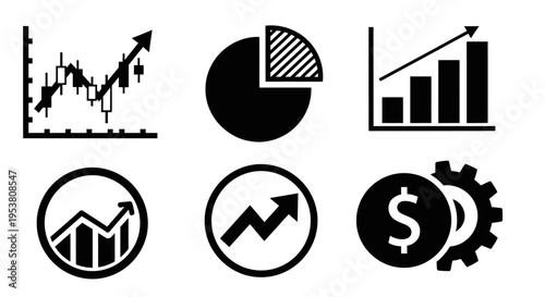 Business finance economy icons set.