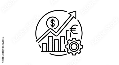 Business finance growth chart icon.