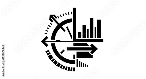 Business graph chart icon design.