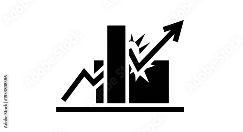 Business graph with increasing arrow trend.