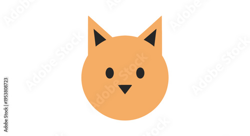 Cartoon orange cat face head.
