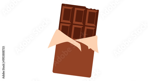 Chocolate Bar with Paper Wrapper.