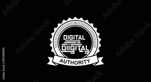 Digital authority badge logo seal.