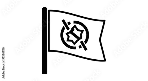Flag with star and cross symbol.