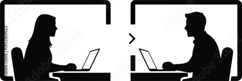 Remote Work Collaboration Icon