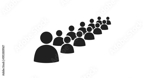 Group of people icons in line.