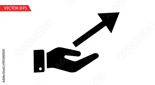 Hand with Arrow Going Upward.