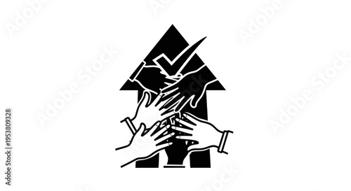 Hands Holding a House Shape Together.