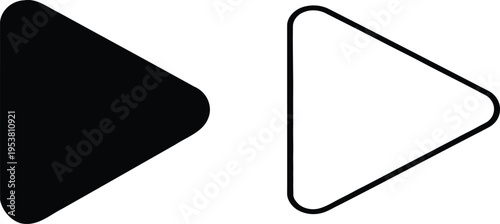 Vector play button icon set for media and video players