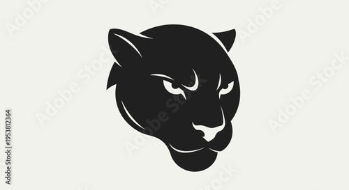 Black panther head in profile view.