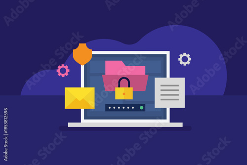 Картината върху платно Server data protected by one time passwords and passkey to prevent cyberattacks and data breaches
