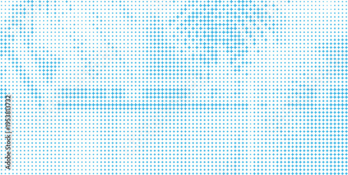 Blue and White Halftone Pattern with Plus Sign Shapes, Abstract Blue Plus Symbol Cloud Style Background