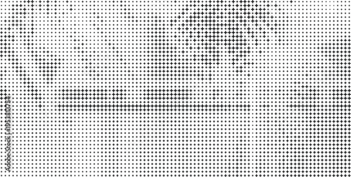 Abstract Monochrome Halftone Pattern with Dark Patches, Black and White Halftone Texture Irregular Abstract Background
