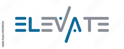 Vászonkép word mark elevate logo design, elevate business consulting graphic icon symbol v