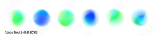 Neon gradient circle with soft blur and layered noise texture. Abstract watercolor mesh blends colors on transparent background. Smooth glow enhances the floating bubble shape.